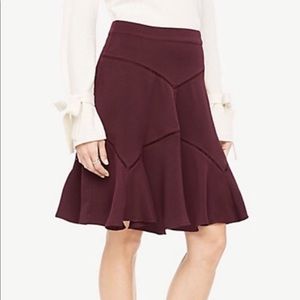 Ann Taylor Cutout Seamed Skirt - Wine